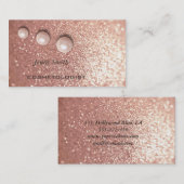 Elegant faux Glittery roos Gold Chic luxe parel Visitekaartje (Voorkant / Achterkant)