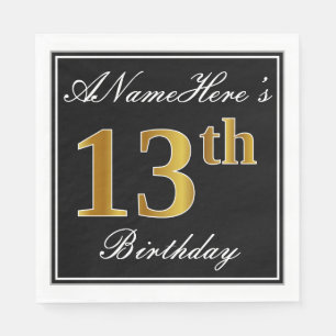 Elegant, Faux Gold 13e verjaardag + aangepaste naa Servetten