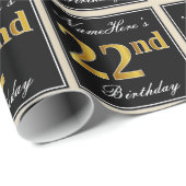 Elegant, Faux Gold 22e verjaardag + Eigen naam Cadeaupapier (Rol Hoek)