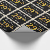 Elegant, Faux Gold 29th Birthday + Eigen naam Cadeaupapier (Hoek)