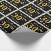 Elegant, Faux Gold 30th Birthday + Eigen naam Cadeaupapier (Hoek)