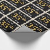 Elegant, Faux Gold 35th Birthday + Eigen naam Cadeaupapier (Hoek)