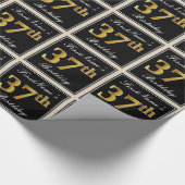 Elegant, Faux Gold 37th Birthday + Eigen naam Cadeaupapier (Hoek)