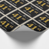 Elegant, Faux Gold 41st Birthday + Eigen naam Cadeaupapier (Hoek)