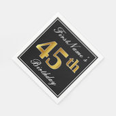 Elegant, Faux Gold 45e verjaardag + aangepaste naa Servet (Hoek)