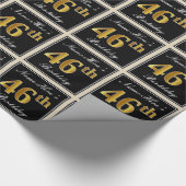 Elegant, Faux Gold 46th Birthday + Eigen naam Cadeaupapier (Hoek)