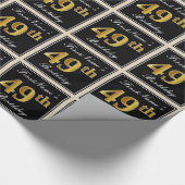 Elegant, Faux Gold 49th Birthday + Eigen naam Cadeaupapier (Hoek)