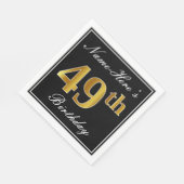 Elegant, Faux Gold 49th Birthday + Eigen naam Servet (Hoek)