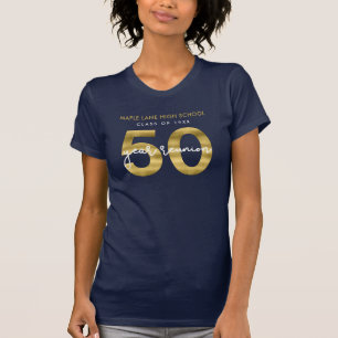 Elegant Faux Gold 50-jarige reünie T-shirt