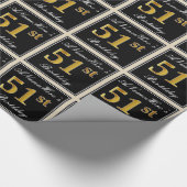 Elegant, Faux Gold 51st Birthday + Eigen naam Cadeaupapier (Hoek)