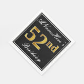 Elegant, Faux Gold 52e verjaardag + Eigen naam Servet (Hoek)