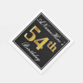 Elegant, Faux Gold 54th Birthday + Eigen naam Servet (Hoek)