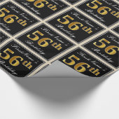Elegant, Faux Gold 56th Birthday + Eigen naam Cadeaupapier (Hoek)