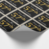 Elegant, Faux Gold 57th Birthday + Eigen naam Cadeaupapier (Hoek)