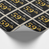 Elegant, Faux Gold 59th Birthday + Eigen naam Cadeaupapier (Hoek)