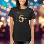 Elegant Faux Gold 5 jaar klasse reünie T-shirt