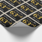 Elegant, Faux Gold 63rd Birthday + Eigen naam Cadeaupapier (Hoek)
