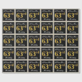 Elegant, Faux Gold 63rd Birthday + Eigen naam Cadeaupapier (Vlak)