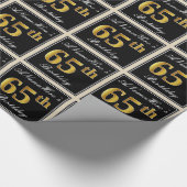 Elegant, Faux Gold 65th Birthday + Eigen naam Cadeaupapier (Hoek)
