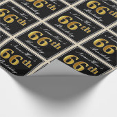 Elegant, Faux Gold 66th Birthday + Eigen naam Cadeaupapier (Hoek)