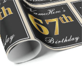 Elegant, Faux Gold 67e verjaardag + aangepaste naa Cadeaupapier (Rol Hoek)