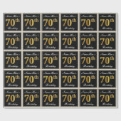 Elegant, Faux Gold 70th Birthday + Eigen naam Cadeaupapier