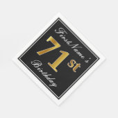 Elegant, Faux Gold 71st Birthday + Eigen naam Servetten (Hoek)