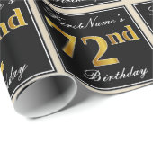 Elegant, Faux Gold 72e verjaardag + Eigen naam Cadeaupapier (Rol Hoek)