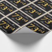 Elegant, Faux Gold 73rd Birthday + Eigen naam Cadeaupapier (Hoek)