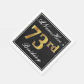 Elegant, Faux Gold 73rd Birthday + Eigen naam Servetten (Hoek)