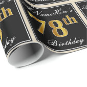 Elegant, Faux Gold 78th Birthday + Eigen naam Cadeaupapier (Rol Hoek)