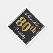 Elegant, Faux Gold 80ste verjaardag + aangepaste n Servetten (Hoek)