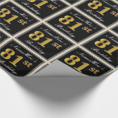 Elegant, Faux Gold 81ste verjaardag + aangepaste n Cadeaupapier (Hoek)