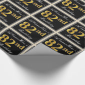 Elegant, Faux Gold 82e verjaardag + Eigen naam Cadeaupapier (Hoek)