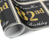 Elegant, Faux Gold 82e verjaardag + Eigen naam Cadeaupapier (Rol Hoek)