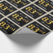 Elegant, Faux Gold 83rd Birthday + Eigen naam Cadeaupapier (Hoek)