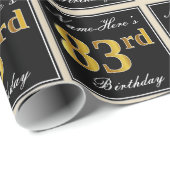 Elegant, Faux Gold 83rd Birthday + Eigen naam Cadeaupapier (Rol Hoek)