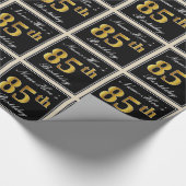 Elegant, Faux Gold 85e verjaardag + aangepaste naa Cadeaupapier (Hoek)