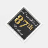Elegant, Faux Gold 87th Birthday + Eigen naam Servet (Hoek)