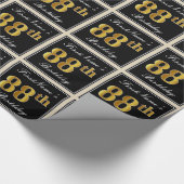 Elegant, Faux Gold 88th Birthday + Eigen naam Cadeaupapier (Hoek)