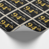 Elegant, Faux Gold 94e verjaardag + aangepaste naa Cadeaupapier (Hoek)