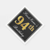 Elegant, Faux Gold 94e verjaardag + aangepaste naa Servetten (Hoek)