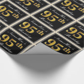 Elegant, Faux Gold 95th Birthday + Eigen naam Cadeaupapier (Hoek)