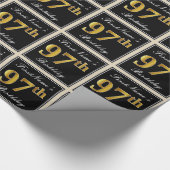 Elegant, Faux Gold 97e verjaardag + aangepaste naa Cadeaupapier (Hoek)