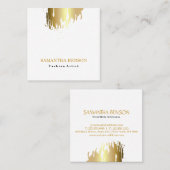 Elegant Faux Gold Artistic Pensed Vertical Vierkante Visitekaartje (Voorkant / Achterkant)