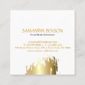 Elegant Faux Gold Artistic Pensed Vertical Vierkante Visitekaartje (Achterkant)