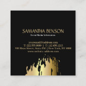 Elegant Faux Gold Artistic Pensed Vertical Vierkante Visitekaartje (Achterkant)