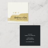 ELEGANT FAUX GOLD BLACK BRUSH STROKE CALLIGRAPHS VIERKANTE VISITEKAARTJE (Voorkant / Achterkant)