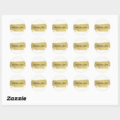 ELEGANT FAUX GOLD BLACK BRUSH STROKE CALLIGRAPHY RONDE STICKER (Vel)