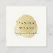 ELEGANT FAUX GOLD BLACK BRUSH STROKE MODERN VIERKANTE VISITEKAARTJE (Voorkant)